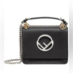 Fendi Kan black leather bag excellent condition!